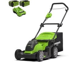 Greenworks 40 volt accu maaier met 2 x 2AH accu en lader G40LM41K2X