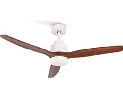 CREATE - Plafondventilator 40W silent Ø132 cm - Met Verlichting drie temperaturen - Met Afstandsbediening - 6 Snelheden - Timer - Zomer/Winter functie - Wit - WIND STYLANCE