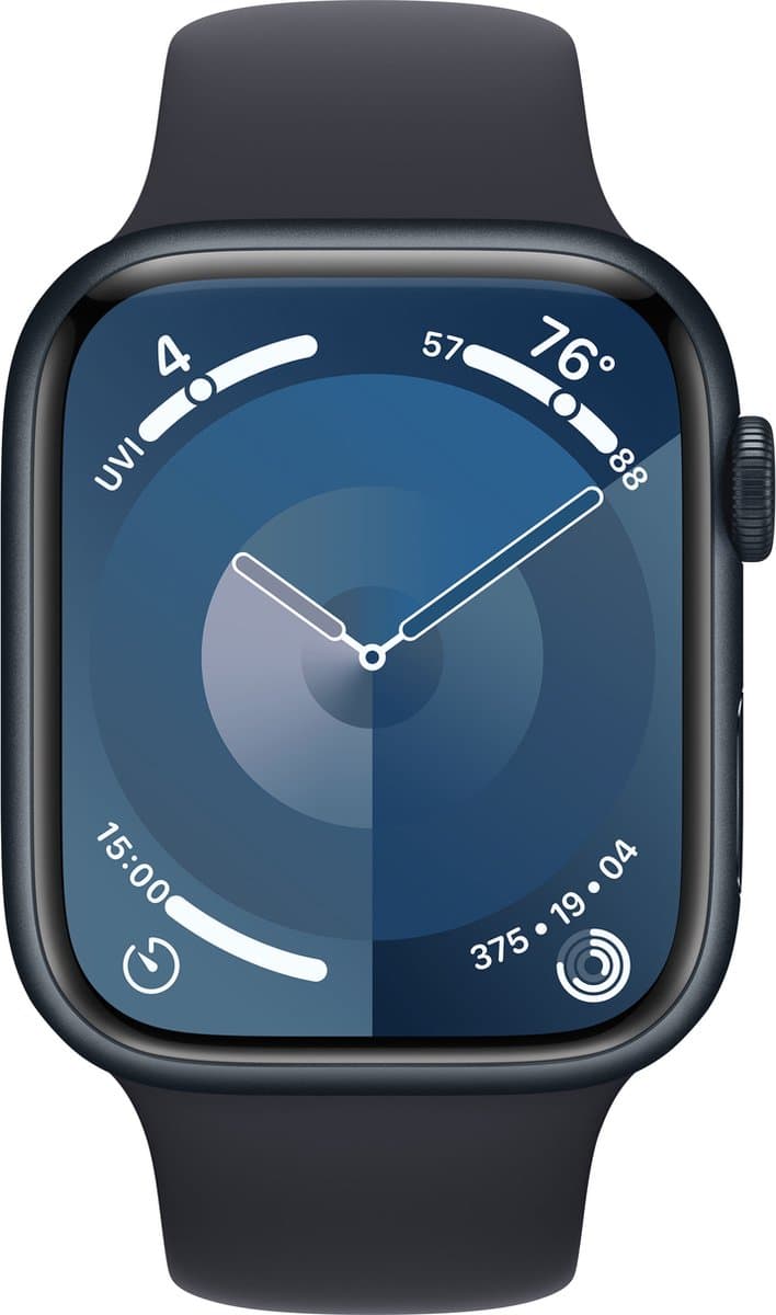 Apple Watch Series 9 - GPS + Cellular - 45mm - Midnight Aluminium Case with Midnight Sport Band - M/L — afbeelding 1