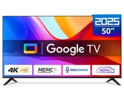QLED Smart TV 50 Inch – 4K Ultra HD met HDR10, Google TV, 60Hz, HDMI 2.1 en Bluetooth 5.1