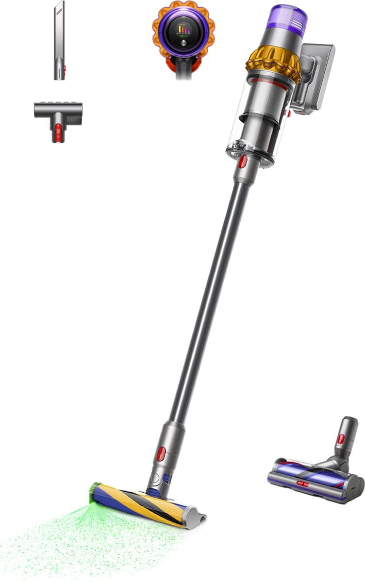 DYSON V15 Detect Absolute - Steelstofzuiger incl. kruimelzuiger - Accuduur 60 min - Geel/Nikkel — afbeelding 1