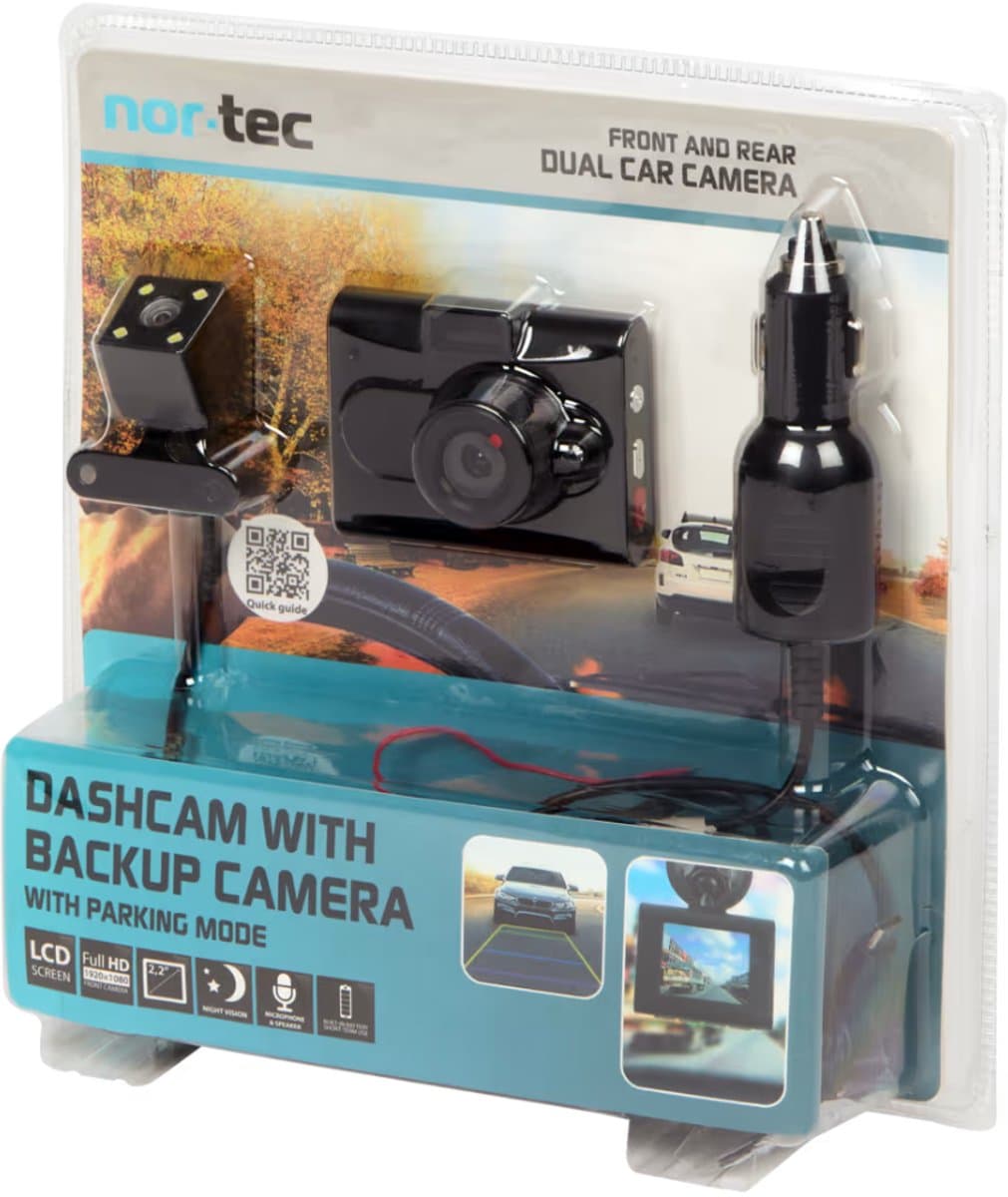 Nor-Tec Dashcam met achtercamera Full HD - Voor- en achtercamera - Met parkeerbewaking - Full HD-opnames — afbeelding 1