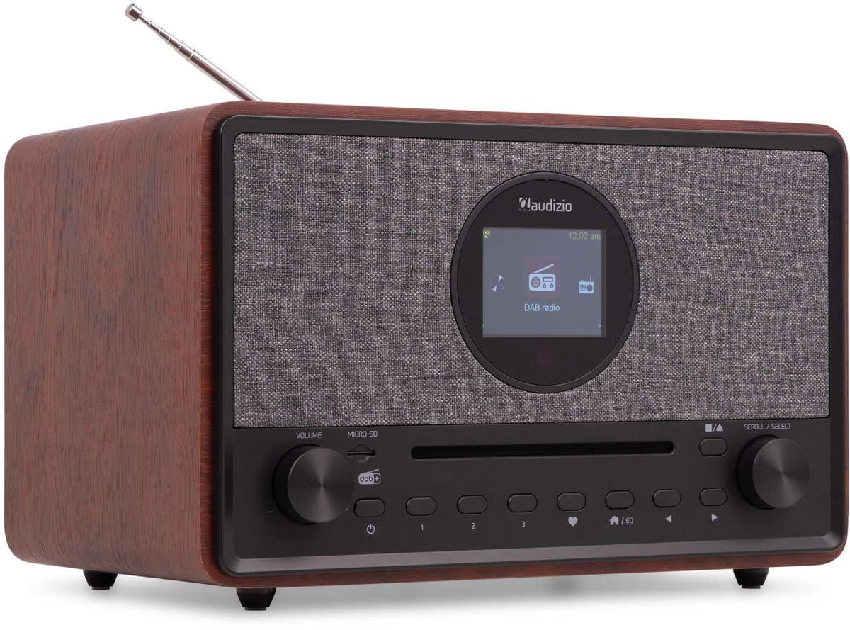 DAB Radio met CD Speler en Bluetooth - Audizio Lucca - FM en Internetradio - AUX en USB Stick Ingang - Wekker — afbeelding 1