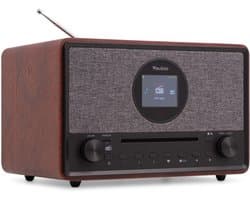 DAB Radio met CD Speler en Bluetooth - Audizio Lucca - FM en Internetradio - AUX en USB Stick Ingang - Wekker