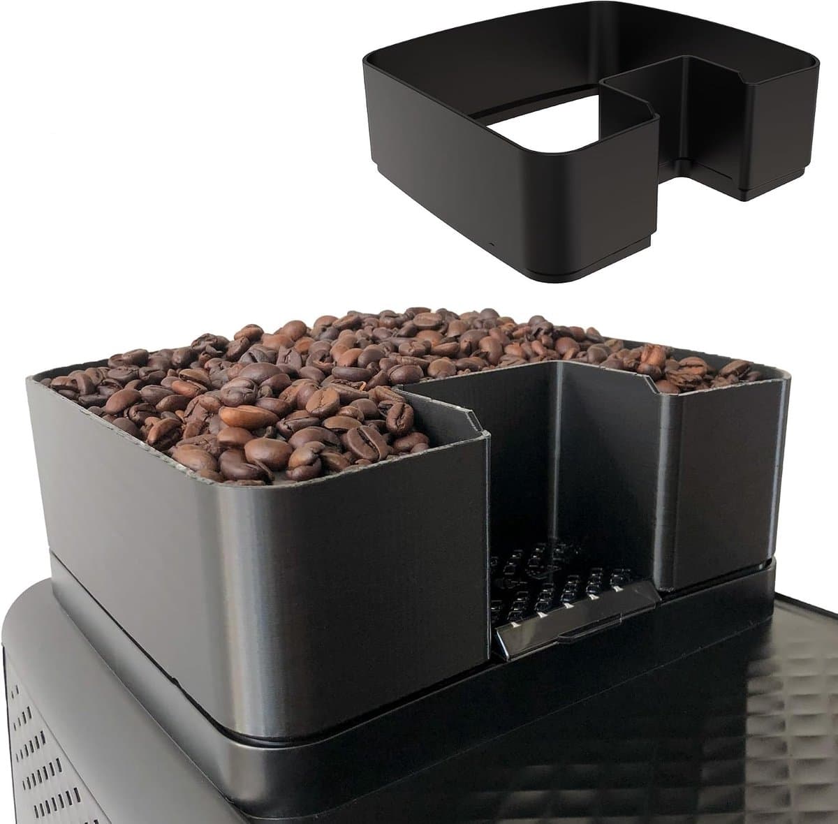 Koffiebonenhouder voor Philips EP 1200 2200 5400, Extra capaciteit, 2L | Accessoire voor Philips koffieapparaat, Vaste montage bonen verhoger — afbeelding 1