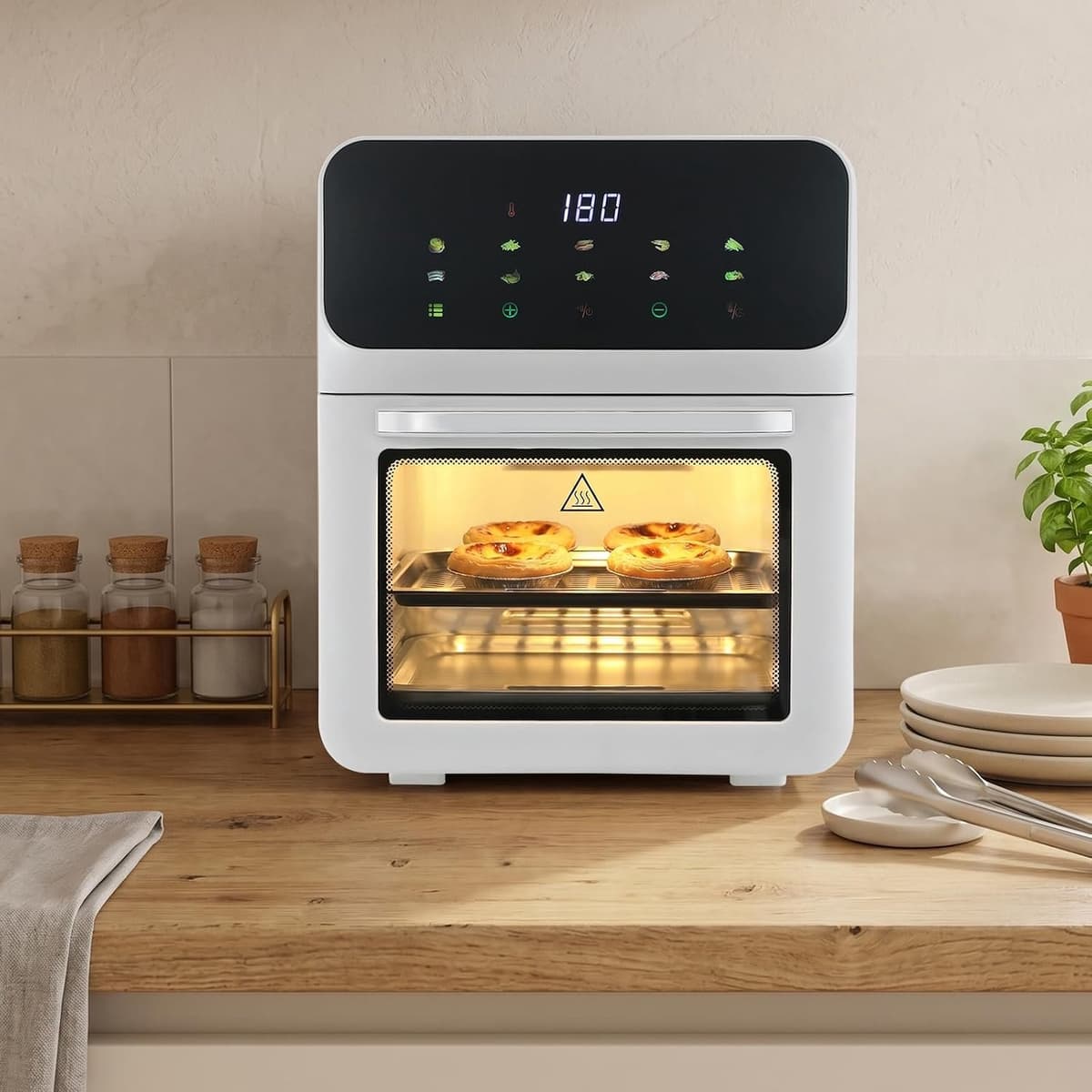 10 l, met kijkvenster, led-touchscreen, 1350 W — afbeelding 1