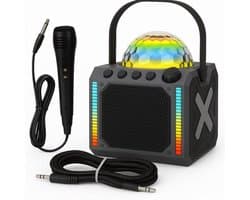 Karaoke Set kinderen met Microfoon & Disco Bal - KaraokeSet Kind met Bluetooth - Karaoke Machine - Zwart