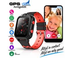 GPSHorlogeKids© - GPS horloge kind - smartwatch kinderen - WhatsApp - 4G videobellen - spatwaterdicht - SOS alarm - Dual Camera - gezichtsherkenning - incl. SIM - DUO Zwart