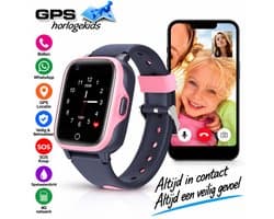 GPSHorlogeKids - GPS horloge kind – smartwatch kinderen – WhatsApp – 4G videobellen – spatwaterdicht – GPS tracker – SOS alarm – incl. simkaart en online installatie hulp – Fox Roze