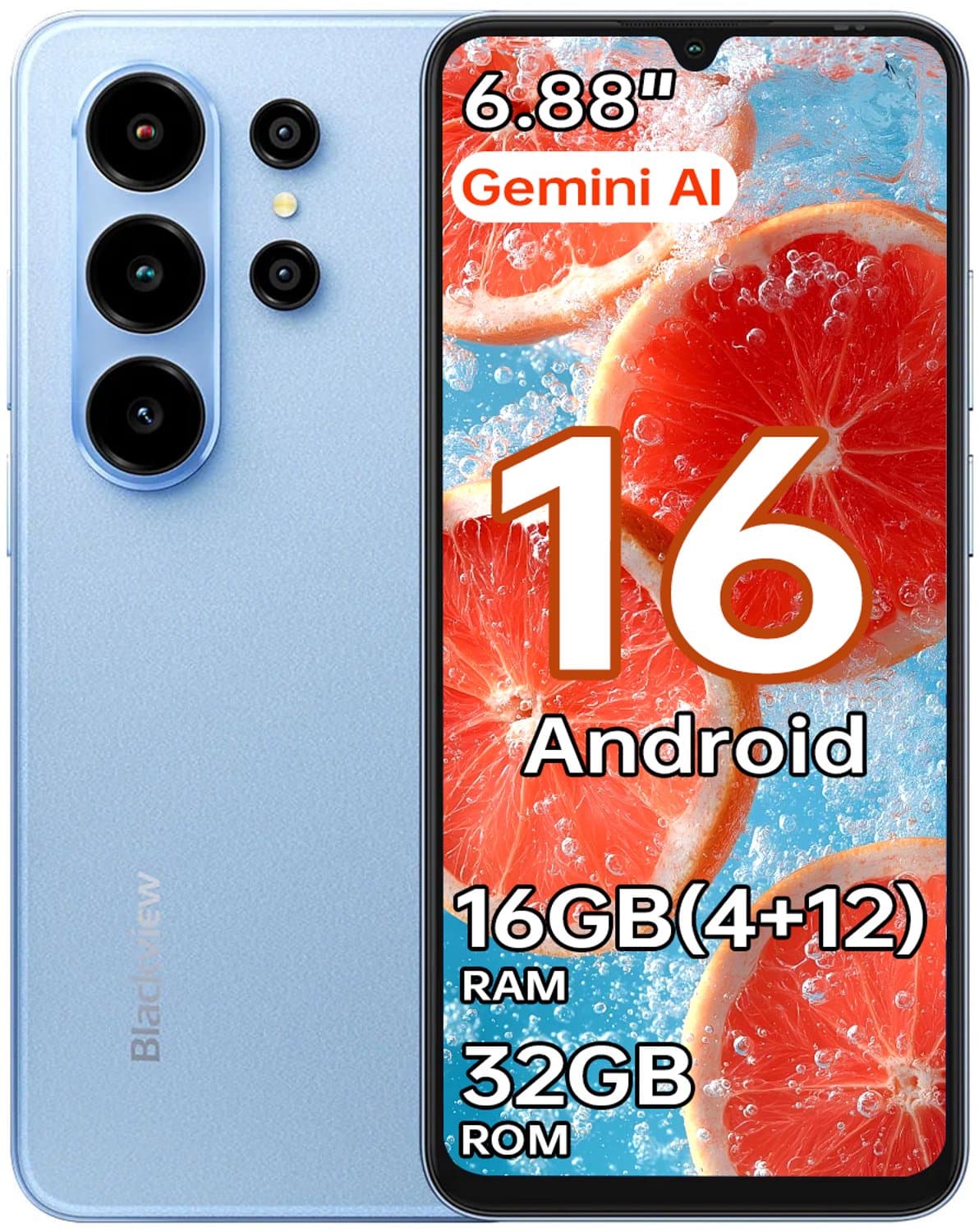 Blackview WAVE 10C Smartphone 16GB(4+12) RAM 32GB ROM Blauw — afbeelding 1