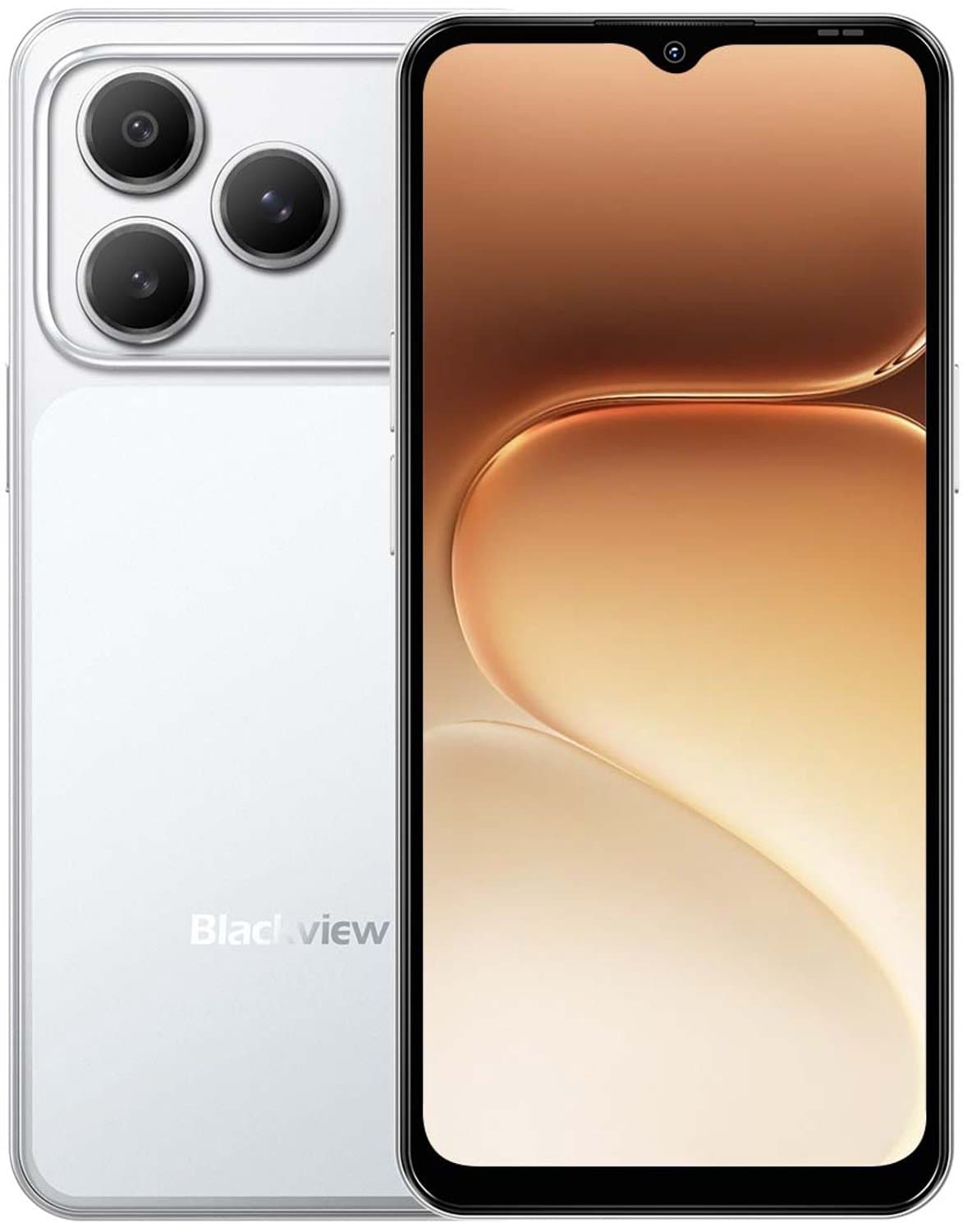 Blackview WAVE 7C Smartphone 4G - 16GB RAM - 128GB ROM - 6,56 inch - Android 16 Telefoon - 5000 mAh - Dual SIM - GPS - OTG - Zilver — afbeelding 1