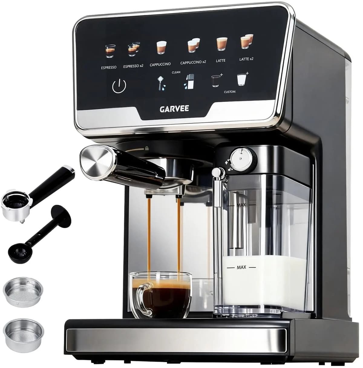 DayeLabel Koffiemachine – Koffiezetapparaat - Volautomatische Espressomachine - Cappuccino - Latte Macchiato – Melkopschuimer — afbeelding 1