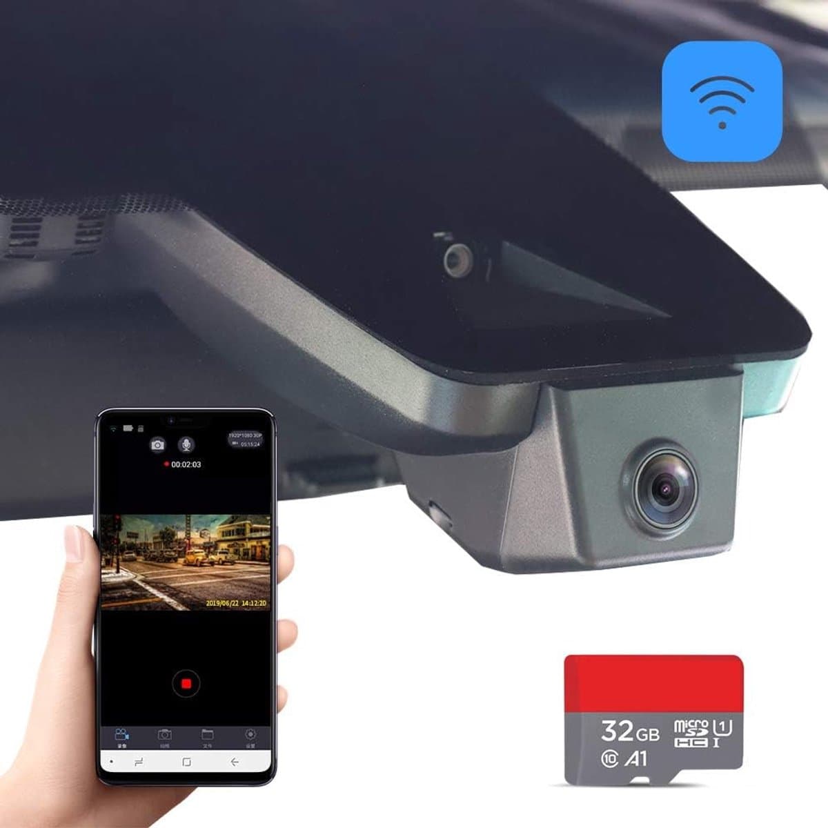SnelShoppen - Dash Cam voor Toyota C-HR 2017-2020 - 4K Auto Camera met WiFi, Nachtzicht, 64GB, Veiligheidsfunctie, Eenvoudige Installatie — afbeelding 1