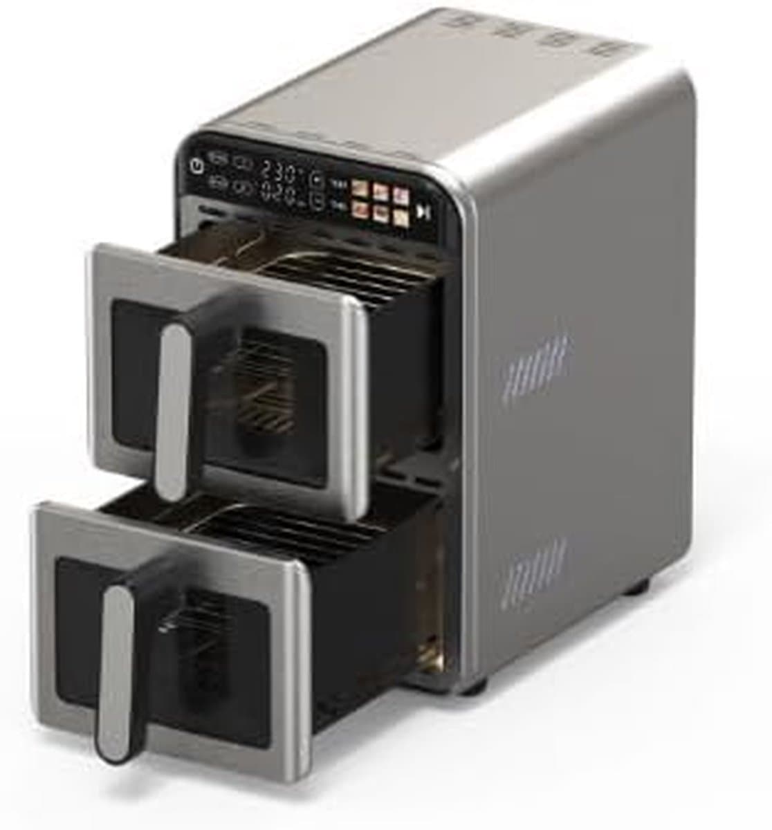 Heteluchtfriteuse - Airfryer Dubbele Mand - Gezond Koken - Dubbele Kookstand - 11 liter - Zwart — afbeelding 1