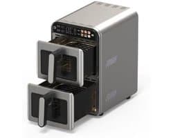 Heteluchtfriteuse - Airfryer Dubbele Mand - Gezond Koken - Dubbele Kookstand - 11 liter - Zwart