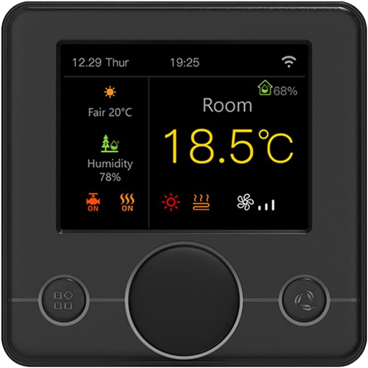 Slimme Thermostaat - Temperatuurregelaar - Verwarming Regelen - Wifi & Spraakbediening - 2.8 Inch LCD - Zwart — afbeelding 1