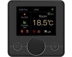 Slimme Thermostaat - Temperatuurregelaar - Verwarming Regelen - Wifi & Spraakbediening - 2.8 Inch LCD - Zwart
