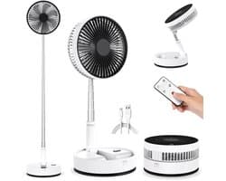 Statiefventilator - Zomerkoeling - Staande ventilator - Verkoeling woonkamer - Slaapkamer ventilator - Hittegolf oplossing - Verstelbare ventilator - Ventilator met afstandsbediening - Stille ventilator - Wit