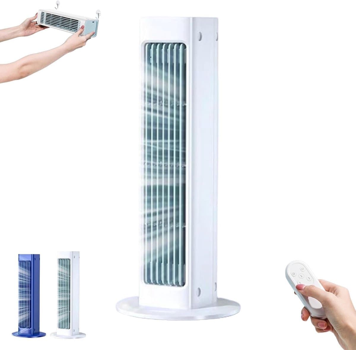 Draagbare Airconditioner - mini airco - luchtkoeler - draagbare airconditioner voor thuis - mini air cooler - mini aircooler met water usb-c - mini aircooler - mobiele airco - Persoonlijke Koeling - Ultra Stil Ontwerp - 32.5 x 7.5 x 7.5CM - Wit — afbeelding 1