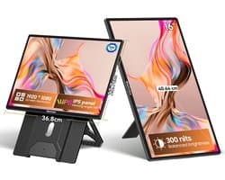 Blackview Table 9 Portable Monitor - 16 Inch Full HD Draagbare monitor - Draagbaar scherm met USB-C & HDMI - Plug & Play
