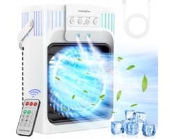 Mobiele Luchtkoeler 5-in-1 – Aircooler – 1200 ml Watertank – Afstandsbediening – 3 Snelheden – Timer
