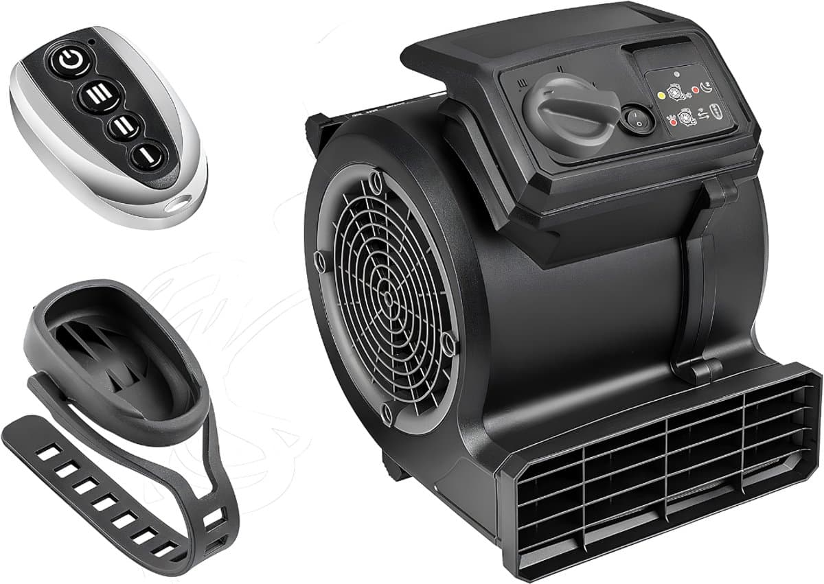 JCP® Ventilator - Vloerventilator - Grondventilator - Zwart - 33cm x 32cm x 27cm — afbeelding 1