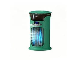 Mobiele airco Luchtkoeler - Luchtkoelerventilator - Verdampingskoeler-aircooler-luchtkoeler- Stille werking oscillatie - 3 snelheidsstanden - Watertank van 880 ml - Koelventilator voor slaapkamers, kantoren en woningen - 15,3 x 20,5 cm - Groen