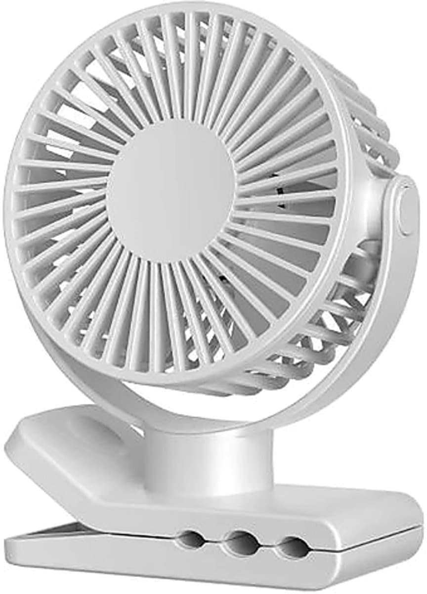 Air & Flow Mini Ventilator - Krachtige Draadloze Fan op Batterijen - USB-C Oplaadbare Ventilator - Draadloos & Oplaadbaar - voor Bureau, Auto, of naast je bed - Wit — afbeelding 1
