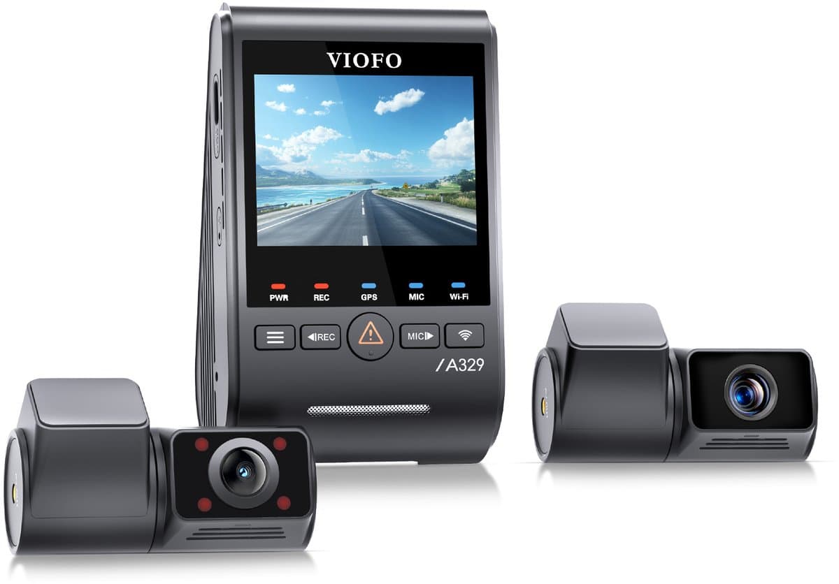VIOFO A329TC 3CH - Dashcam - 4K Frontcamera + 2K Telelens + 2K Interieurcamera - Sony STARVIS 2 - WiFi 6 - GPS - Parkeermodus - HDR - Spraakbediening - SSD-ondersteuning — afbeelding 1