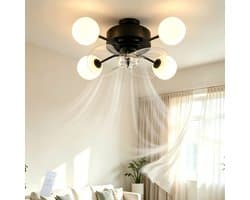 NETTLIFE Plafondventilator met Verlichting G9 - Stil - Met Afstandsbediening - 6 Snelheden - Timer - Voor Keuken & Eetkamer - Zonder Lampen