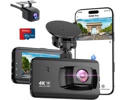 Dashcam voor de auto - 4K Ultra HD - Voor- en achtercamera - Wifi-verbinding - Voor veilige ritten