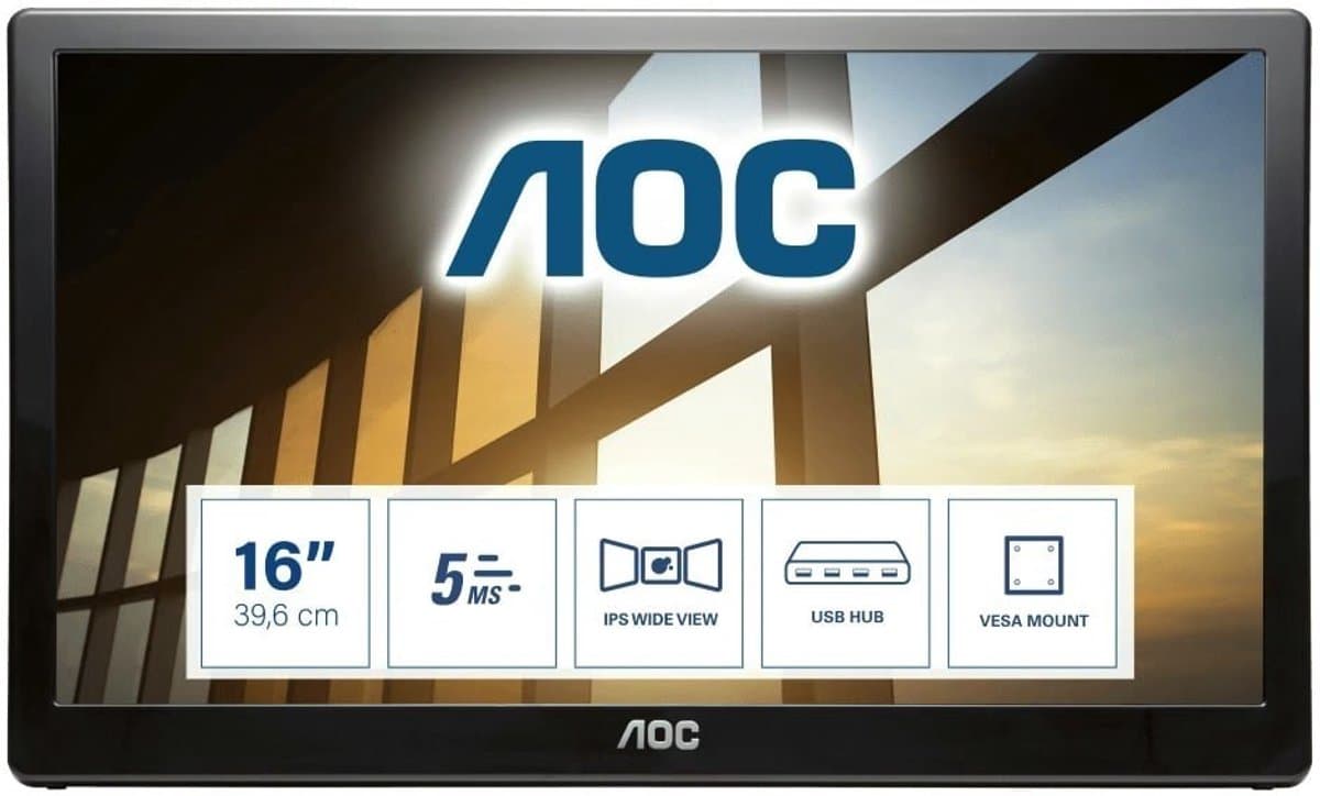 AOC I1659FWUX USB Monitor Full HD — afbeelding 1