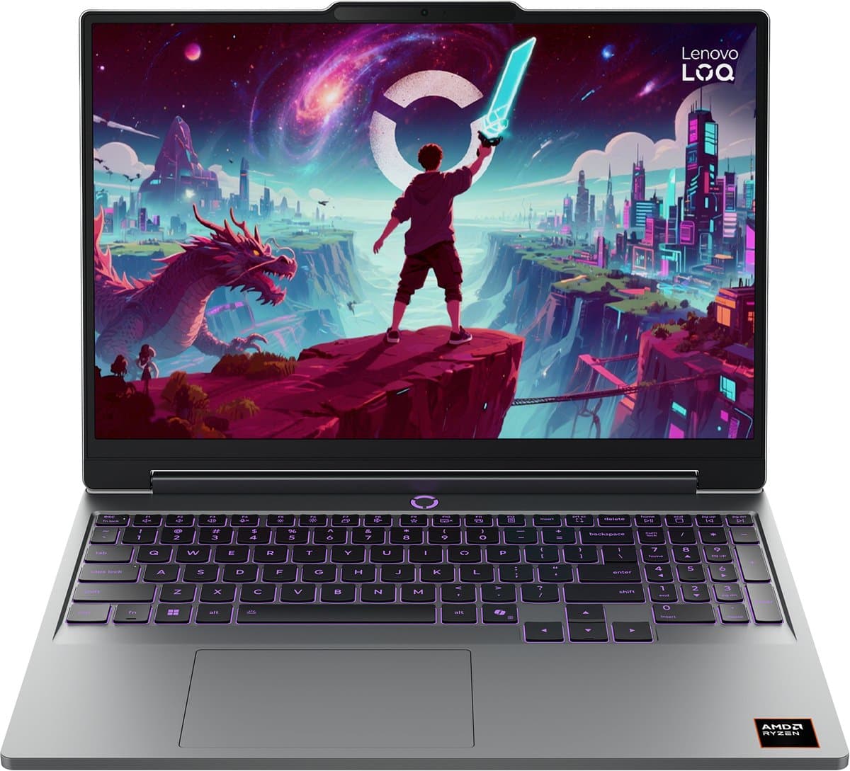 Lenovo LOQ 15AHP11 AMD Ryzen™ 7 250 Laptop 38,9 cm (15.3") WUXGA 16 GB DDR5-SDRAM 512 GB SSD NVIDIA GeForce RTX 5070 Wi-Fi 6 (802.11ax) Windows 11 Home Grijs Engels — afbeelding 1