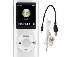 MP3 Speler - Bluetooth - Shuffle/Repeat - USB - Shuffle - Incl. Oordopjes - Voice recorder - Dictafoon - Draagbaar - Stijlvol en multifunctioneel - Ideaal voor Sport, Kinderen en Volwassenen - Zilvergrijs