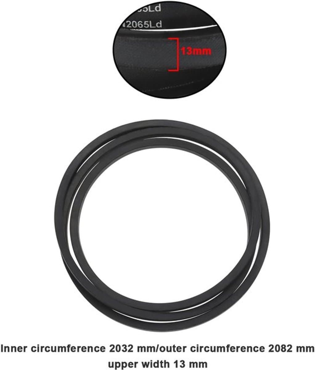 V-riem 2032 mm Binnenomtrek - 2082 mm Buitenomtrek - 13 mm Breedte - Rubber - Compatibel met Husqvarna - Maaierriem — afbeelding 1