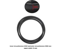 V-riem 2032 mm Binnenomtrek - 2082 mm Buitenomtrek - 13 mm Breedte - Rubber - Compatibel met Husqvarna - Maaierriem