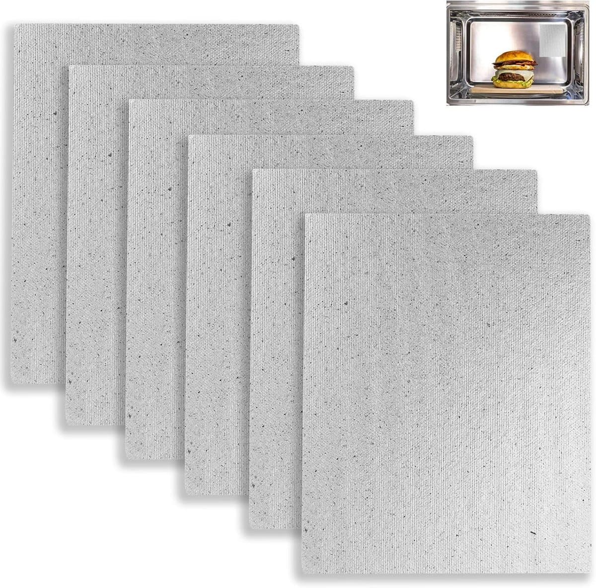 SnelShoppen - 6 Stuks Mica Platen voor Magnetron, 15x12cm Universeel - Super Dikke Warmte Isolerende Vervangplaten, Makkelijk op Maat te Snijden voor — afbeelding 1