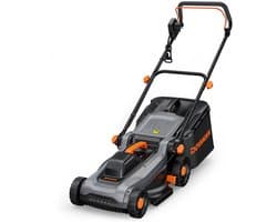 Zerova Elektrische Grasmaaier - Kooimaaier - handgrasmaaier - 40L Grasopvangbak - Opvouwbare Handgreep - 36cm Maaibreedte - Zwart
