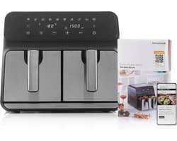 Zonder Olie InnovaGoods Fryinn Double 8000 Zwart Roestvrij staal 3400 W 8 L