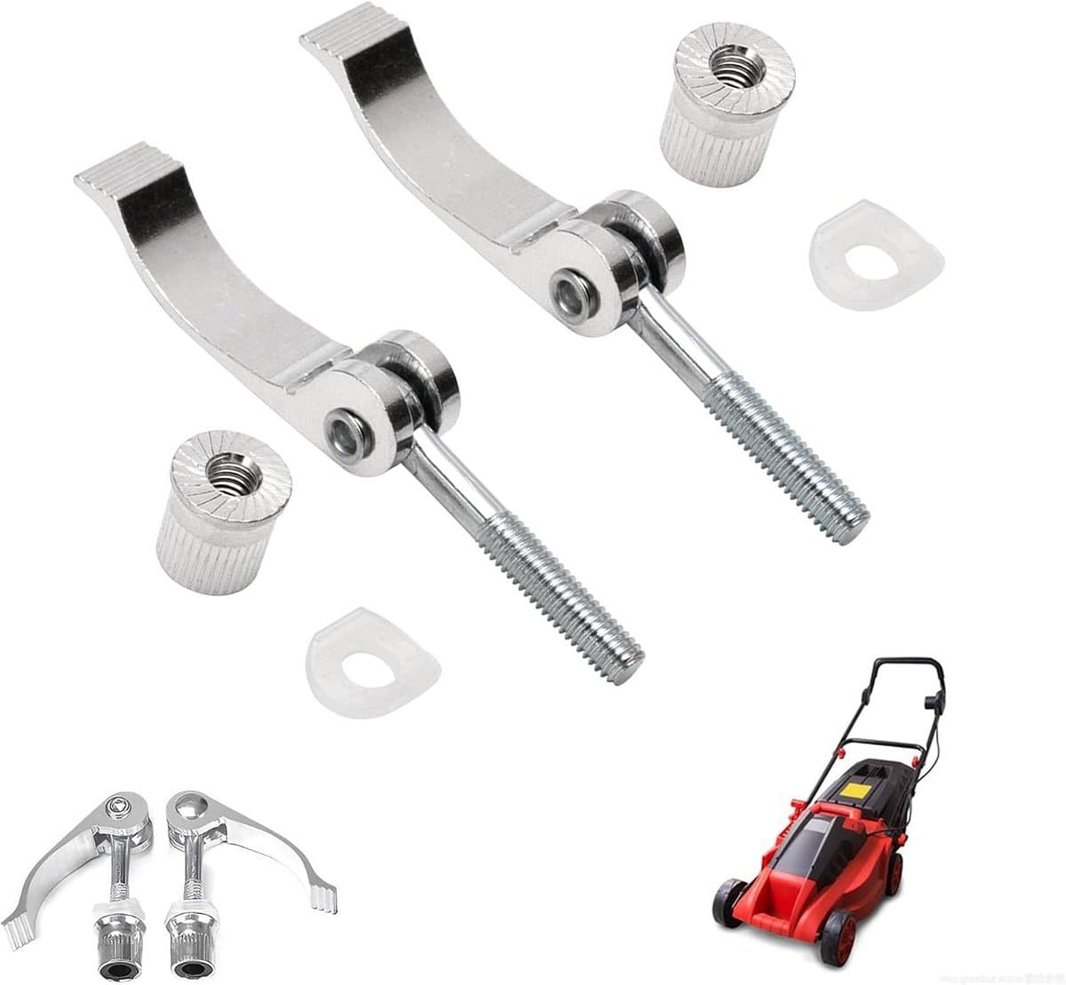 SnelShoppen - 2 Stuks Grip Knop voor Grasmaaier, Universele Handgreep Messen Bevestigingsschroeven en Moeren, Grip Moeren voor Grasmaaiers, Messen en — afbeelding 1