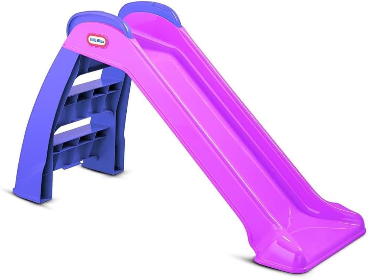 Tikes Eerste Glijbaan - Speelset voor Binnen of Buiten - Duurzaam, Stabiel, Veilig voor Kinderen - Roze & Paars — afbeelding 1