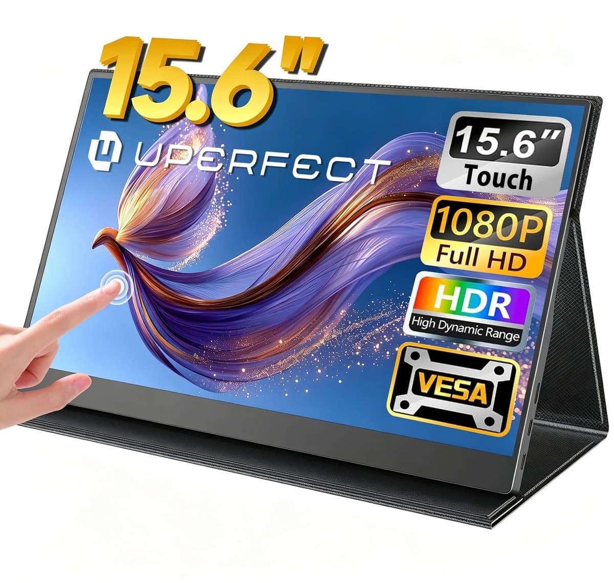 VidaStore schermuitbreiding 15 inch - Extra laptop beeldscherm - Portable monitor - Touchscreen - Standaard/beschermflap - 15 inch — afbeelding 1