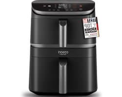 Heteluchtfriteuse - Airfryer Dubbele Kamer - Gezond Koken - Ruimtebesparend Ontwerp - 108 Liter - Zilvergrijs