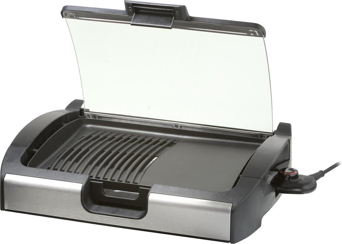 Steba VG200 - Elektrische Barbecue - Tafelgrill - met glazen deksel - 29x40 cm - 2200 Watt — afbeelding 1