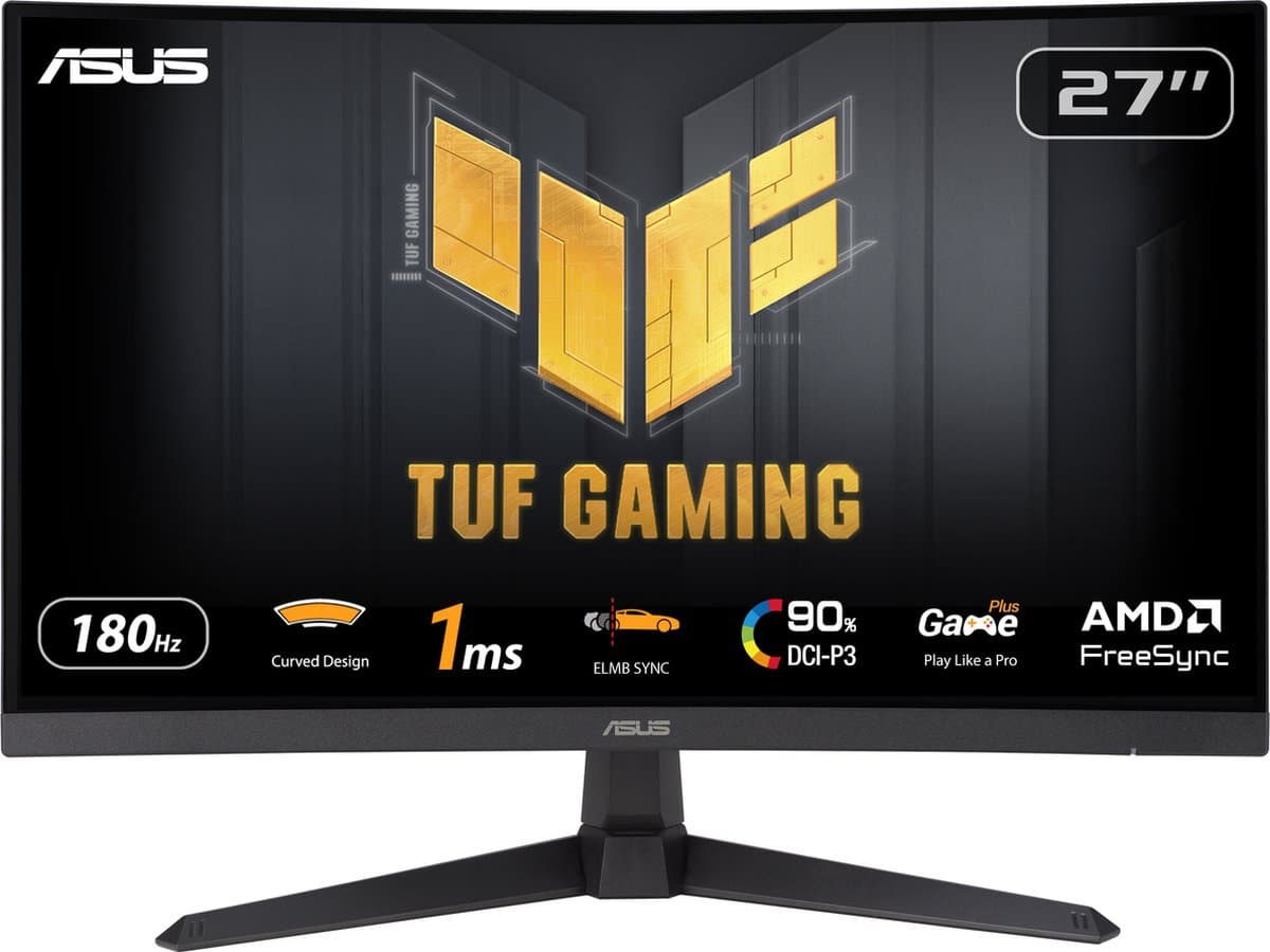 ASUS TUF Gaming VG27VQ3B 27'' Curved gaming monitor — afbeelding 1