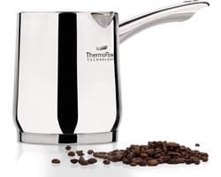 Rosmarino Pour&Cook Melkkannetje Opschuim - Koffiekan - Cezve - Melkkan - Melkopschuinkan - Barista Melkan - Turkse Koffiekan - Melkannetje RVS - 900ML