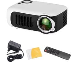 Draagbare Mini Beamer Projector – Full HD 1080P LED Beamer met 4K Ondersteuning voor Thuisbioscoop, Films en Gaming-Wit