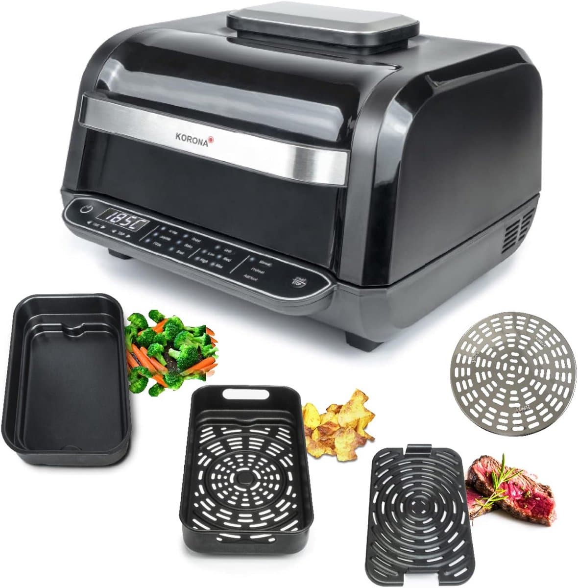 Multifunctionele Grill - Heteluchtfriteuse Oven - Veelzijdig Koken - 8 Verschillende Functies - 6 Liter Capaciteit - Zwart — afbeelding 1