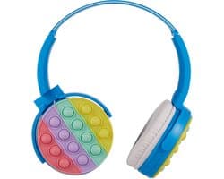 Volkano Koptelefoon kinderen - Hoofdtelefoon - Fidget Series - Koptelefoon Draadloos met Bluetooth - Kinder Koptelefoon - Verstelbaar - AUX in - Blauw