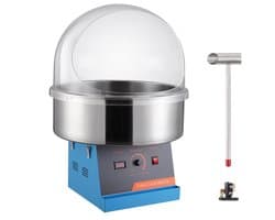 Suikerspinmachine - Elektrisch - 1000 W - Commercieel - Met Deksel - RVS Kom - Inclusief Suikerlepel - Blauw
